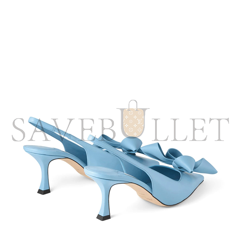 JIMMY CHOO STAZ SLING BACK 70 DUSTY BLUE LEATHER PUMPS STAZSB70GKT